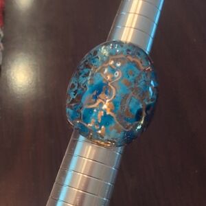 Blue and Gold Statement Ring